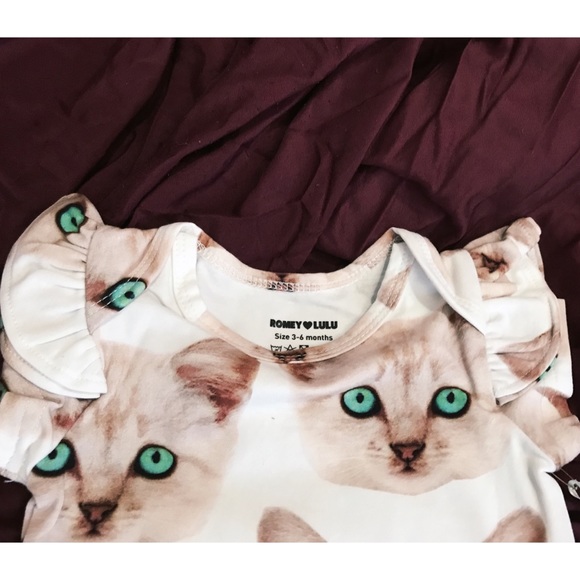 Short ruffled sleeve onesie. Romey loves lulu. NWT - Picture 2 of 4